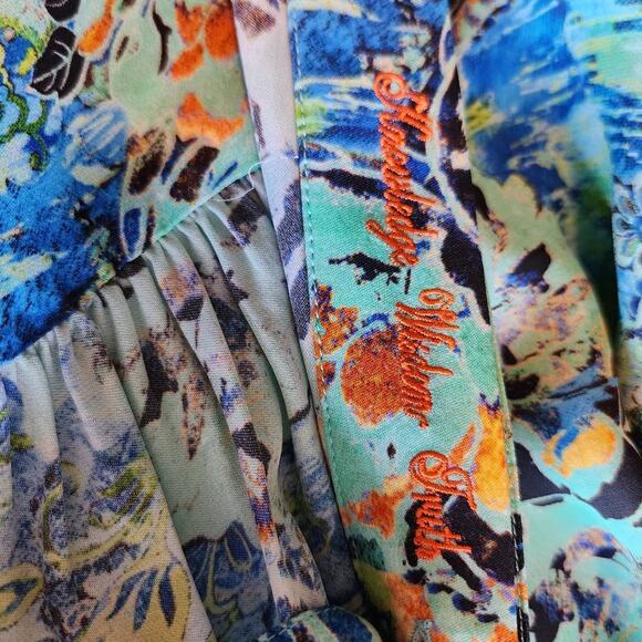 Robert Graham Floral Silk Long Sleeve Shirt Dress size 4-6 - Picture 10 of 10